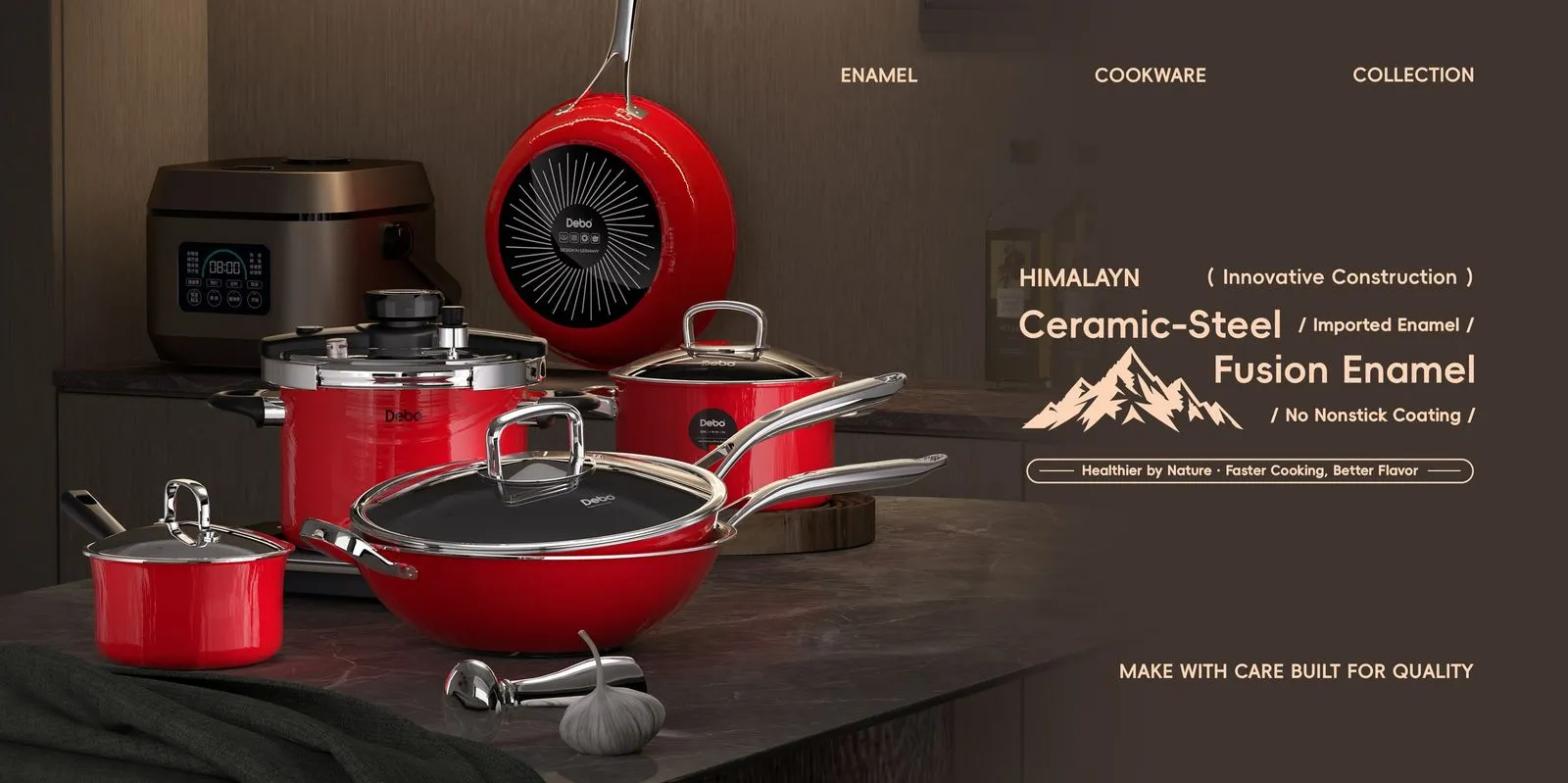 Himalayan ceramic-steel fusion enamel cookware poster